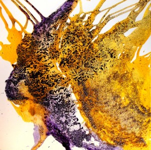 Sueño violeta y amarillo | Técnica mixta sobre lienzo 70x70cm 750€